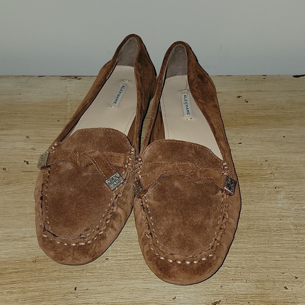 Alex Marie Leather Suede Slip On Loafers Moccasins Size 8.5